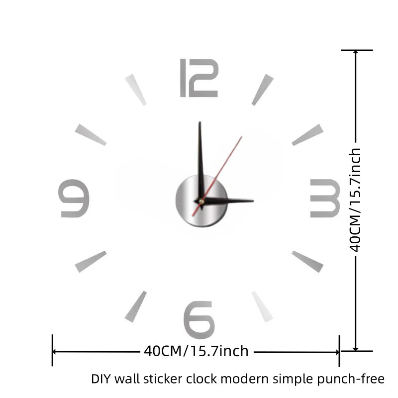 Large 3D Wall Clock Luminous Classic Wall DIY Digital Wall Stickers