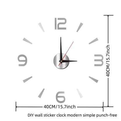 Large 3D Wall Clock Luminous Classic Wall DIY Digital Wall Stickers