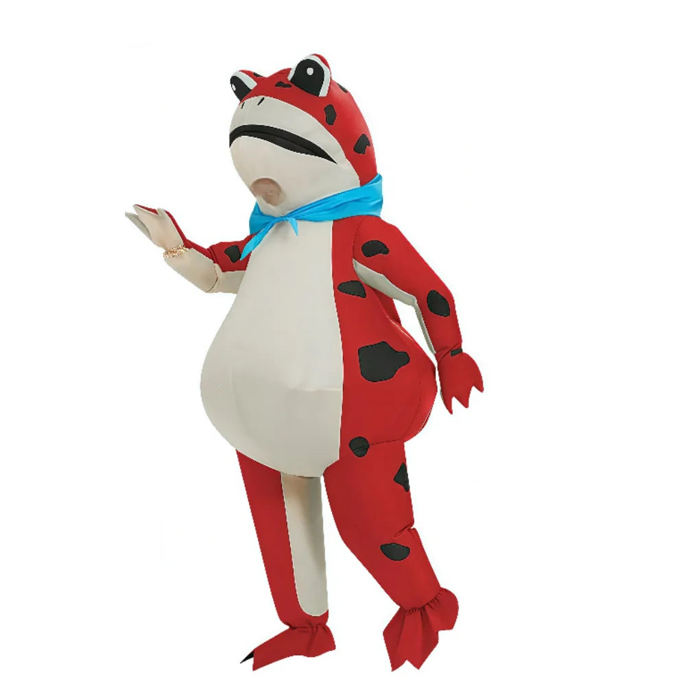 Inflatable Frog Costume for Adults, Funny Blow-Up Frog Suit with Scarf, Halloween parties