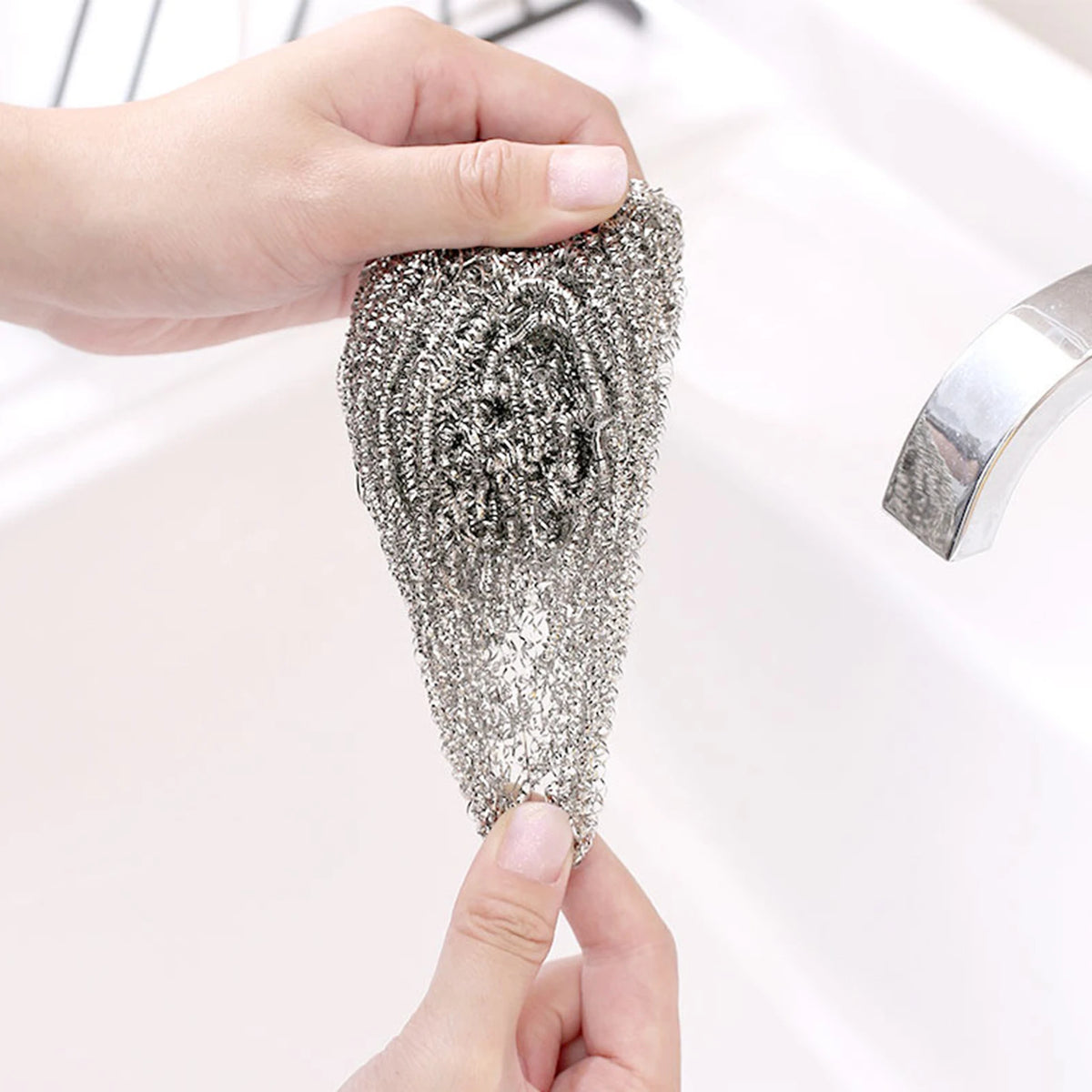 6Pcs Steel Wool Ball Stainless Steel Scrubbers Pad for Kitchens