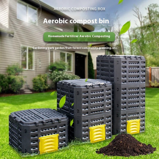 Courtyard Composting 300L Bin Garden Large Capacity Fermentation Tank Box Outdoor Tipping Bucket Barrel