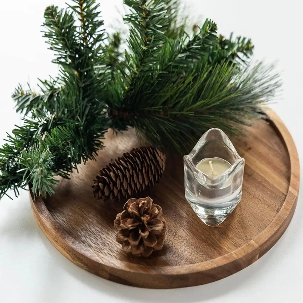 Decorative Round Dinner Plate Wooden Large Wood Dessert Pallet