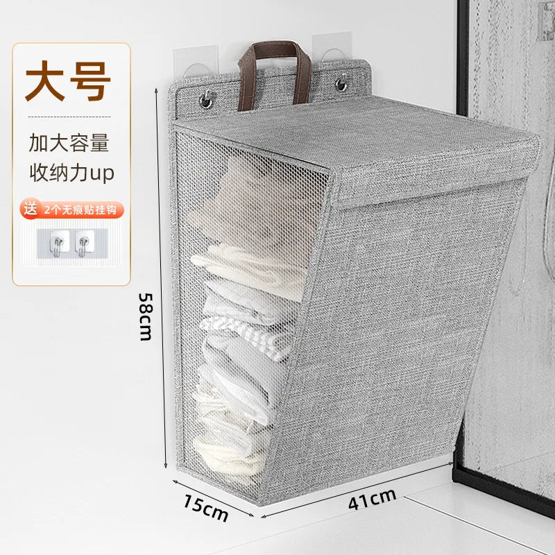 Multifunctional Punch Free Wall Hanging Washing Clothes Mesh Hook Organizer