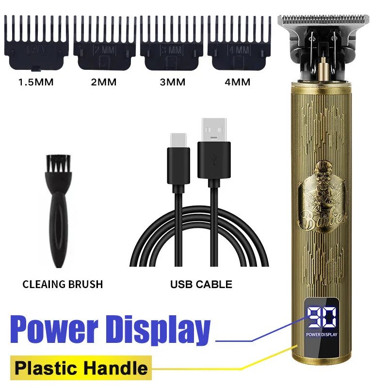 Hair Clippers for Men Professional Zero Gapped T-Blade Trimmer Cordless Rechargeable Edgers Clippers Electric Beard