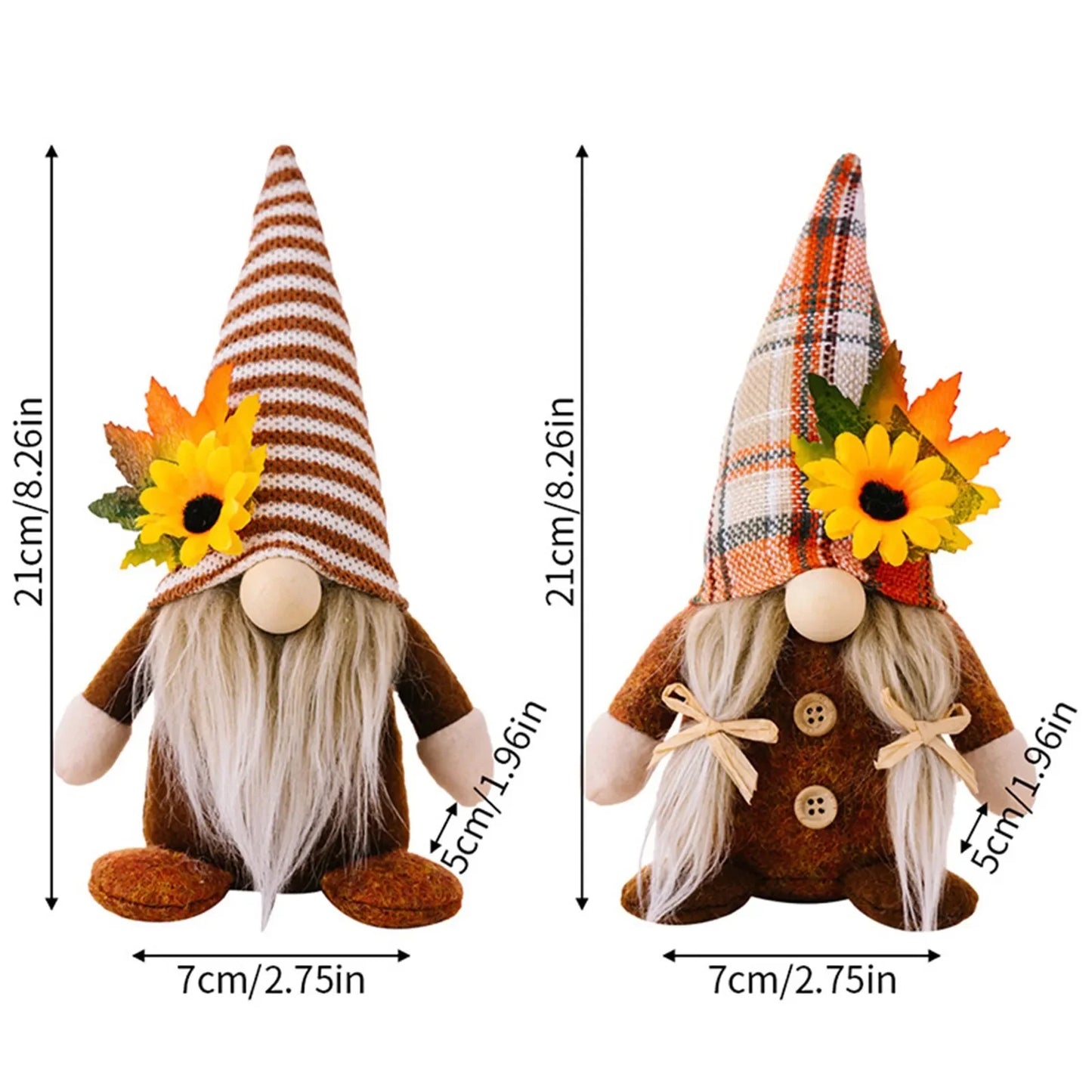Fall Gnome Sunflower Maple Doll Harvest Autumn Elf Dwarf Plush Faceless Dolls Ornaments