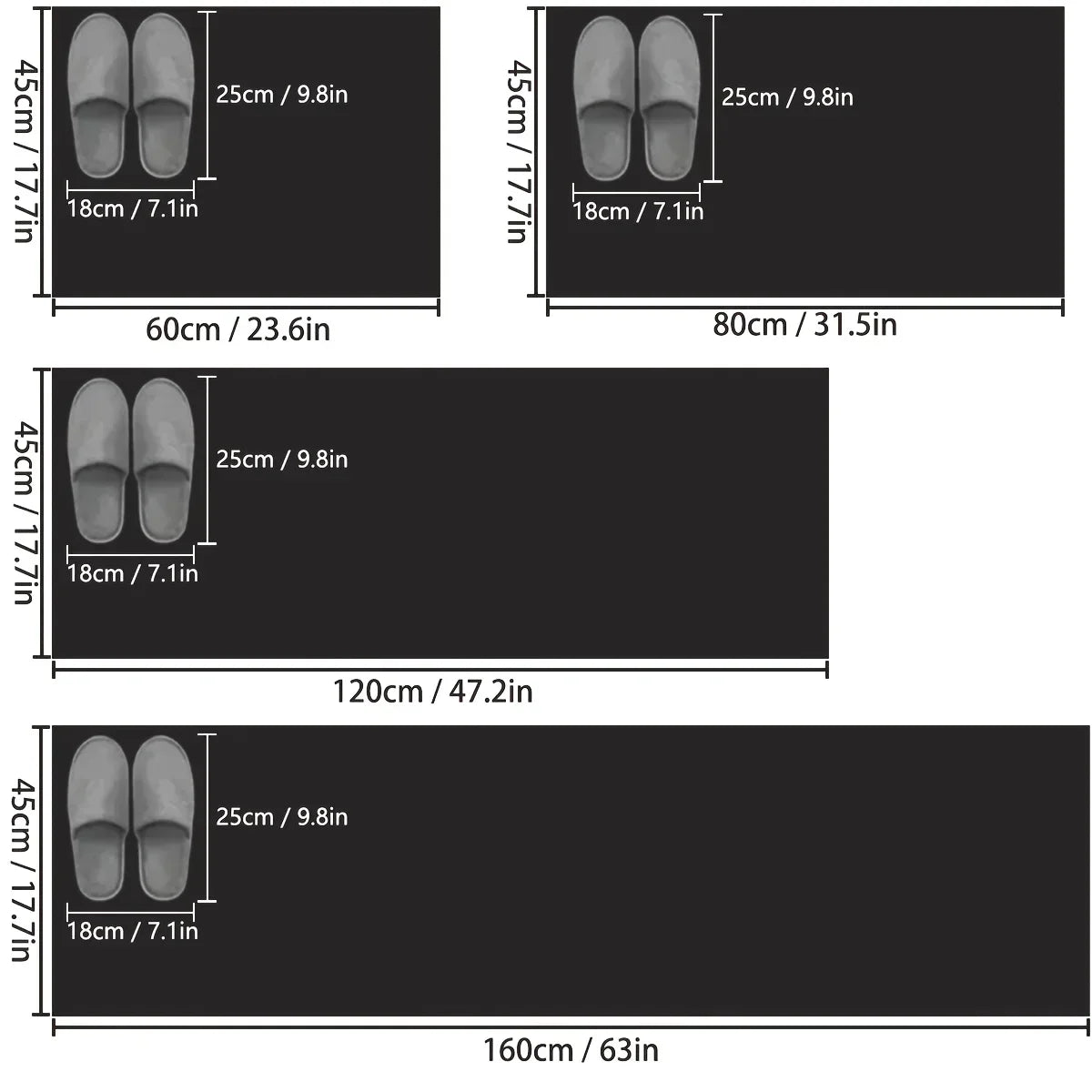 Long strip kitchen floor mat diatomaceous earth non-slip absorbent mat square entrance mat