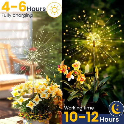 Solar Firework Light Outdoor Decor Waterproof 8 Lighting Modes Fairy Yard Lawn Patio Landscape