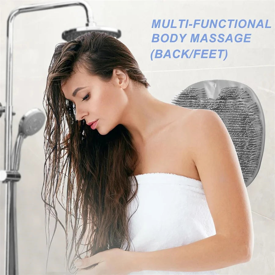 Shower Exfoliating Bath scrubber Pad Wall Mounted Slip Suction Cups
