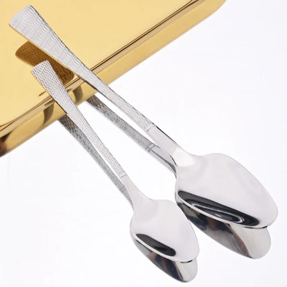 Stainless Steel Dinnerware Set Knife Fork Spoon Dinner Set Kitchen Silver Flatware