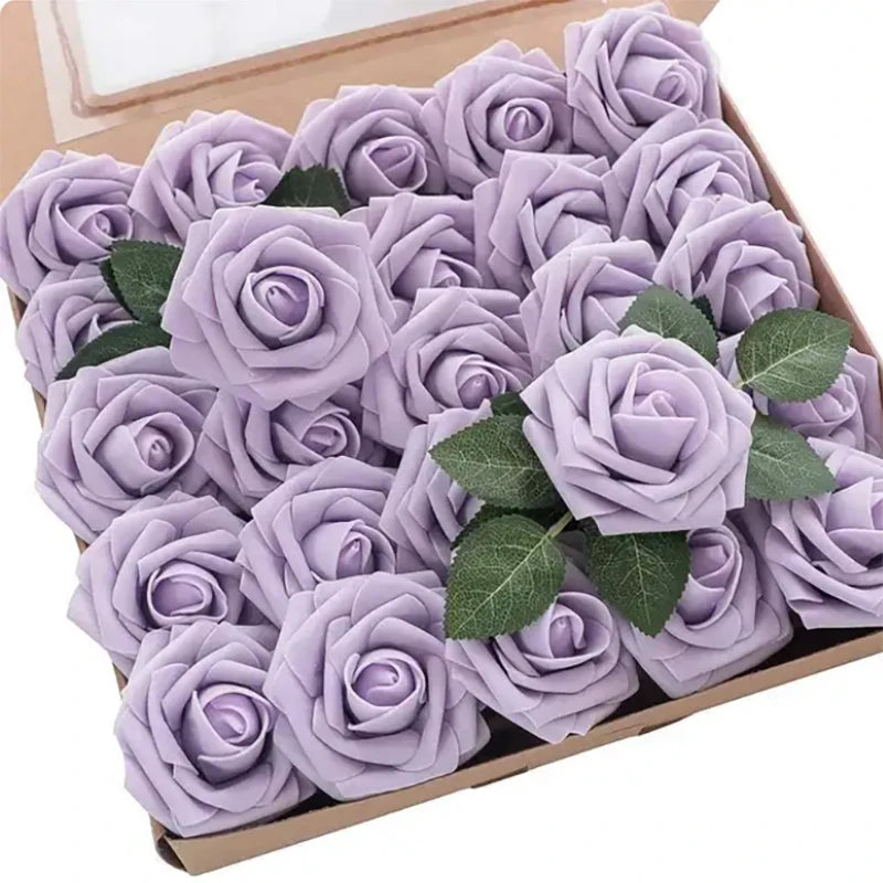 10~100pcs Rose Artificial Flowers Foam Fake Roses Wedding Bouquets Centerpieces