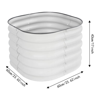 2Pcs Round Raised Garden Bed Aluminum Zinc Plated Steel Rustproof Outdoor Elevated Planter Box Open Base Drainage Garden Plant
