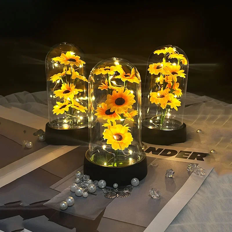Artificial Sunflower Plastic Set Eternal Flower Can Light Up