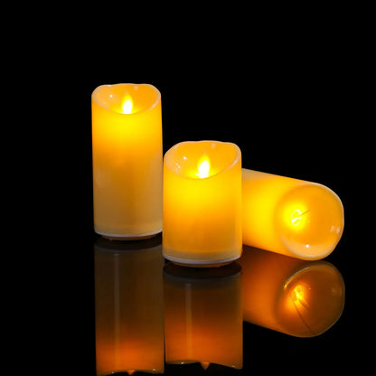 Flameless LED Rechargeable Candles with Dancing Flame Pillar Candles