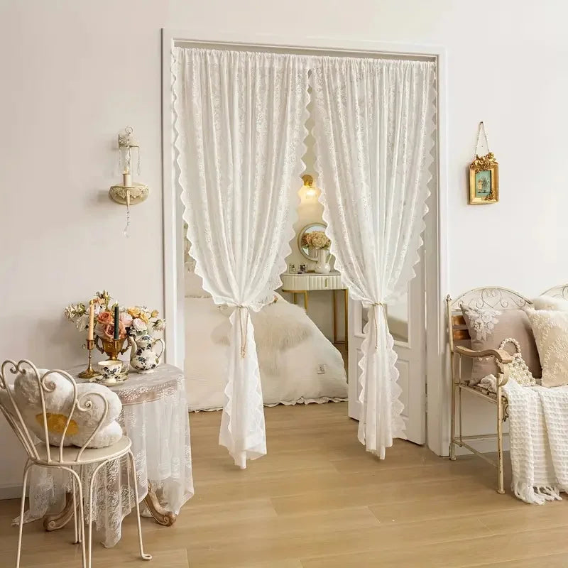 1pc elegant phoenix tail lace chiffon curtain.