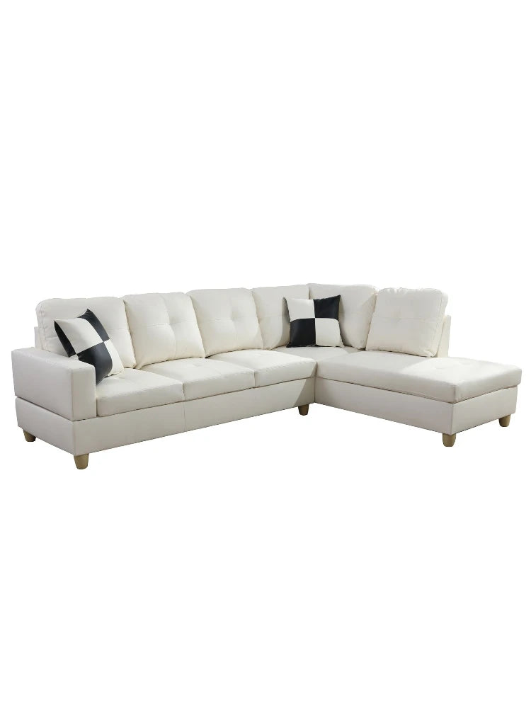 White Faux Leather 3-Piece Couch Living Room Sofa Set