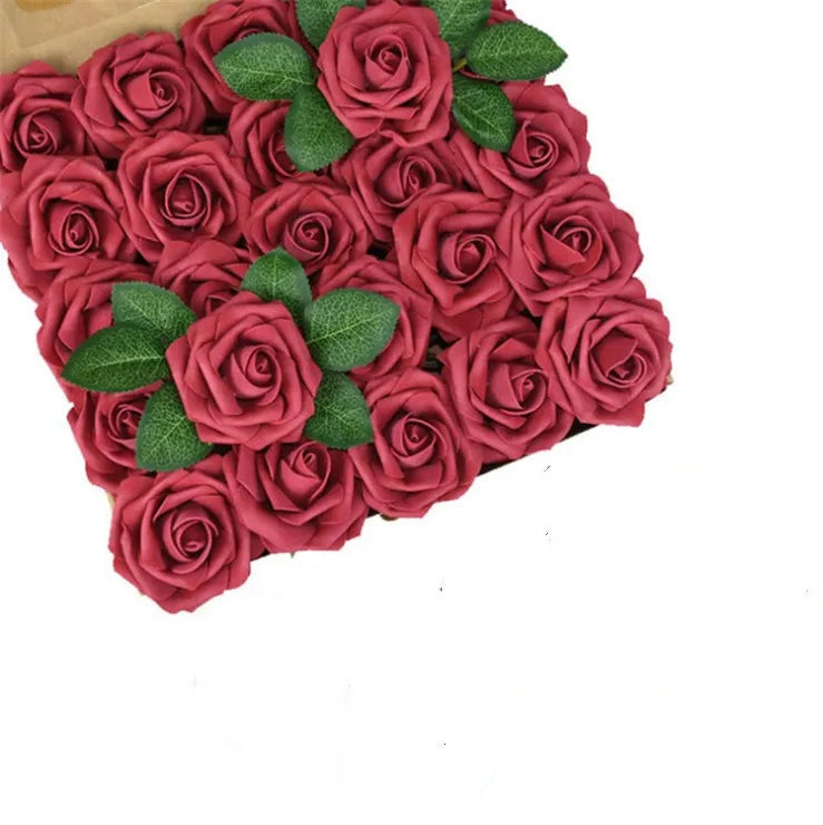 10~100pcs Rose Artificial Flowers Foam Fake Roses Wedding Bouquets Centerpieces