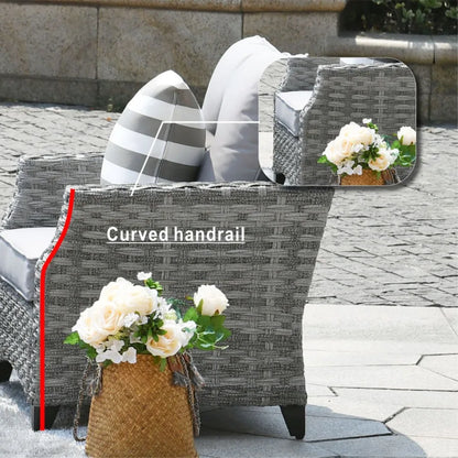 Outdoor wicker fire pit table with chairs: rattan material, weather-resistant and stylish