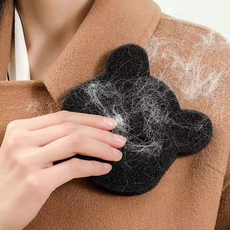 Household Pet Hair Remover Bear Sticky Sponge, Reusable, For Washing Machine, Dryer, Black