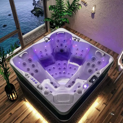 Spa Pool Hot Tub Hydraulic Massage Function Outdoor White Modern Relaxation