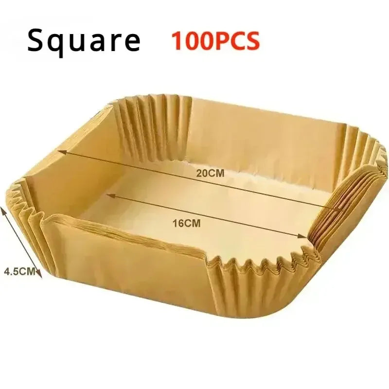 50/100/200Pcs Air Fryer Baking Paper Non-Stick Airfryer Kitchen Accessories
