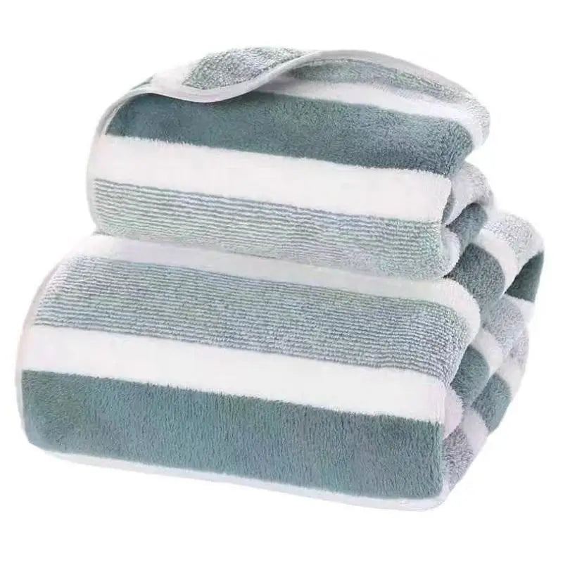 High-Absorption Quick-Dry Bath Towel - Thick Coral Fleece, Non-Shedding & Durable, Perfect for Daily Family.