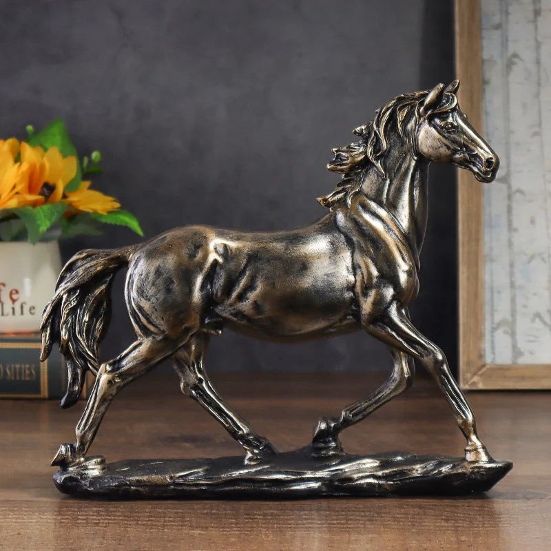 Style vintage resin horse sculpture