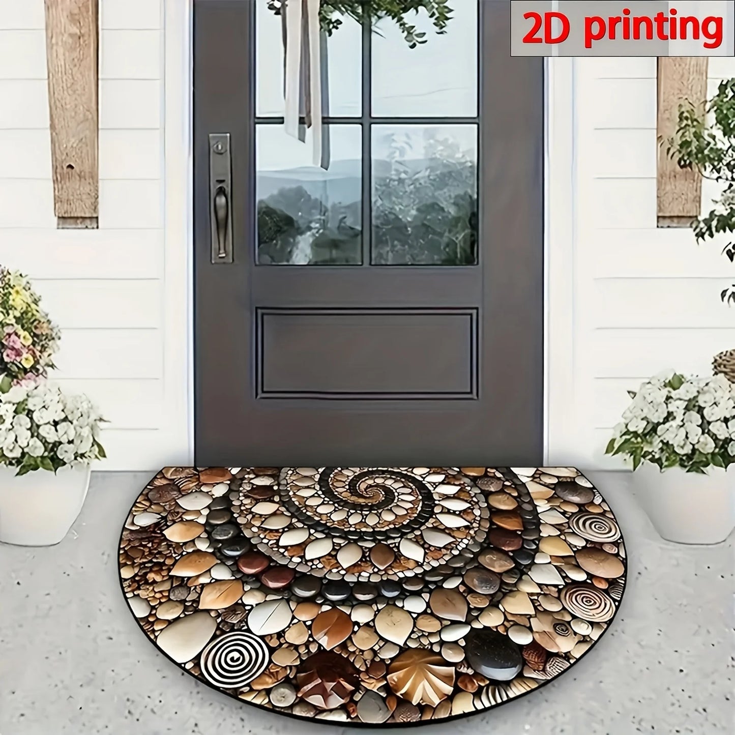 Welcome mat shell pattern non-slip and easy to maintain, perfect for indoor