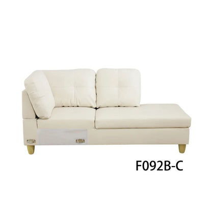 White Faux Leather 3-Piece Couch Living Room Sofa Set