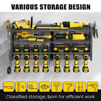 Drill Bit Tool Storage Rack Heavy-Duty Large Organize 600 lb Wall-Mounted