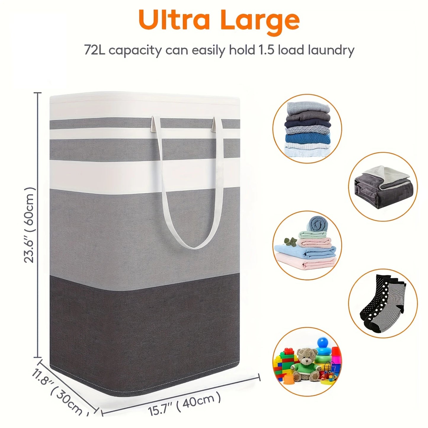 Large Laundry bags Baskets with Handles Durable Storage Basket for Home Dorm Hotels Laundry