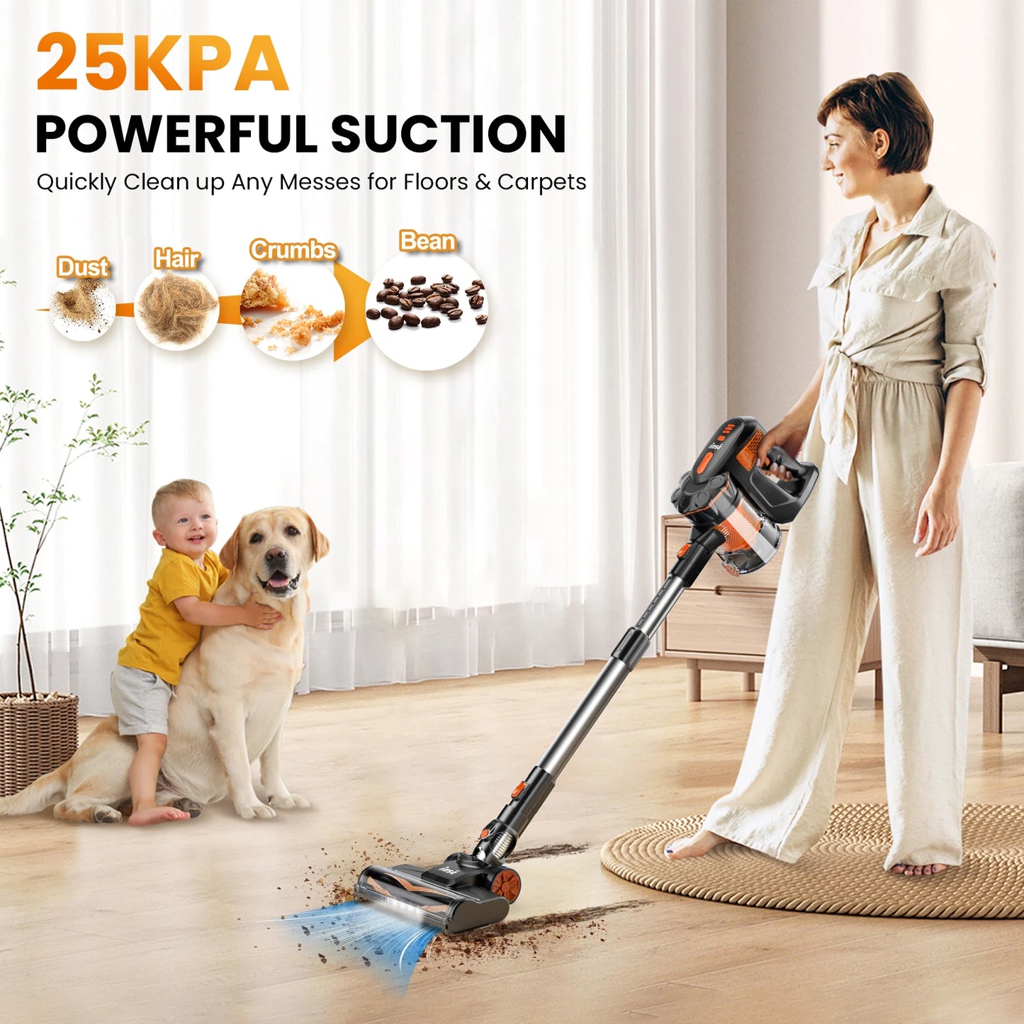 Cordless Stick Vacuum  6-in-1 Lightweight Handheld Vacuum