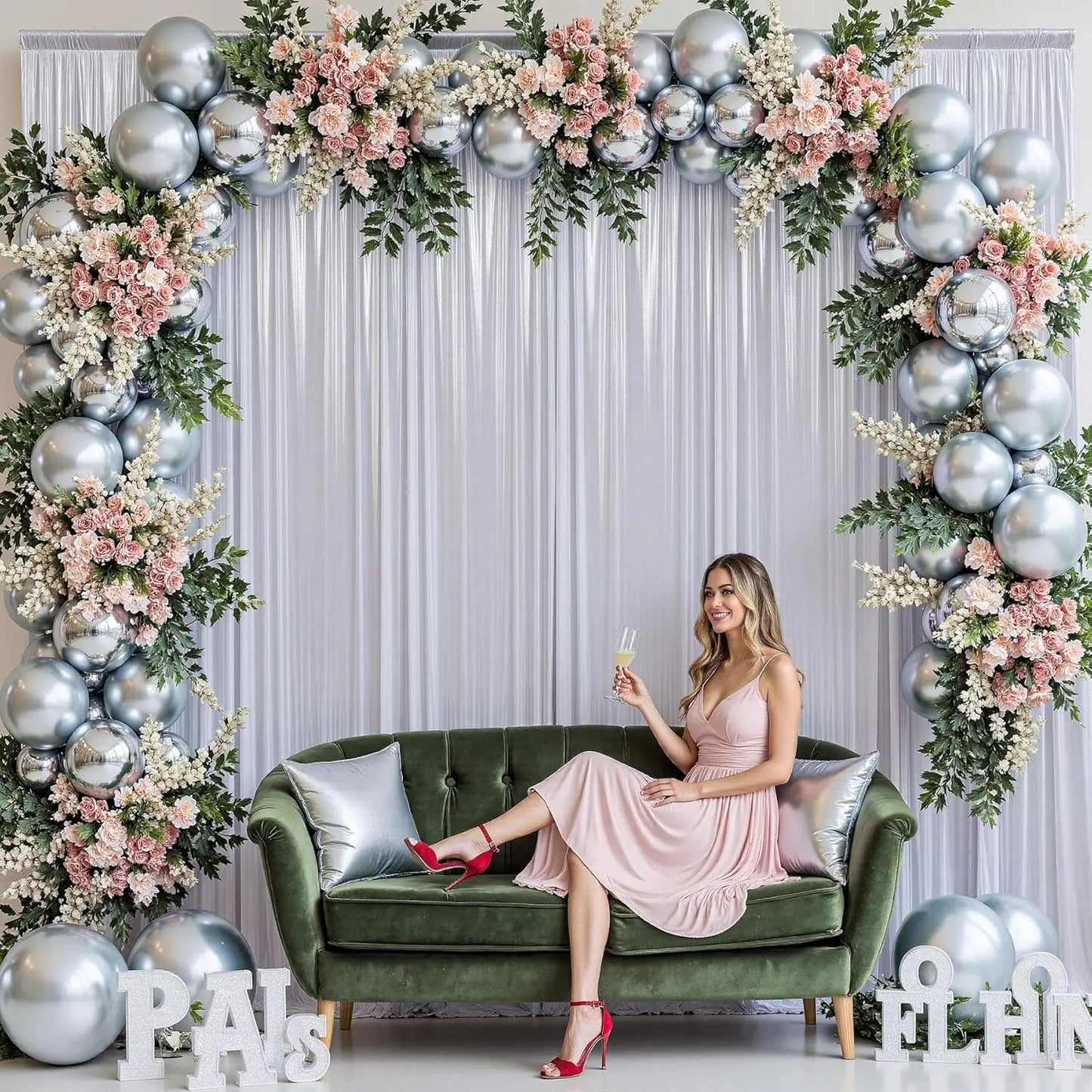 5x10ft Laser Backdrop Curtains Decor 1 panel
