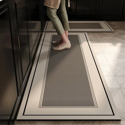Kitchen Floor Rug Diatomite Anti-Slip Oil-Proof Water-Absorbing, Dirt-Resistant