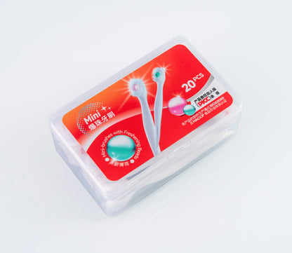 20PCS Mini burst bead Toothbrush Box, No Water Portable Toothbrush for Travel Outdoor No Rinse Oral Cleaning Use
