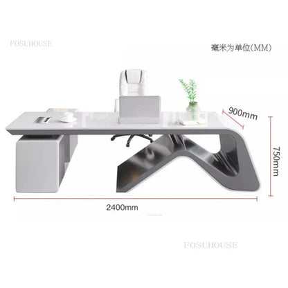 Designer Painted White Office Desks Computer Table Modern Fashion Boss Desks
