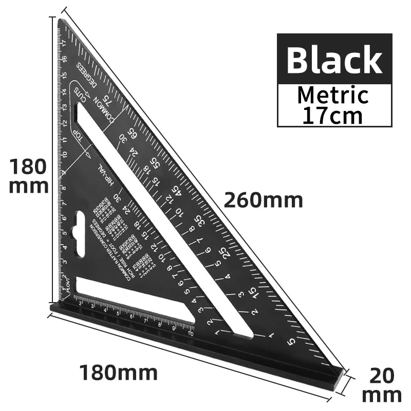 Triangle 7Inch Measurement Tool Square Angle Woodworking Square Triangular Metric