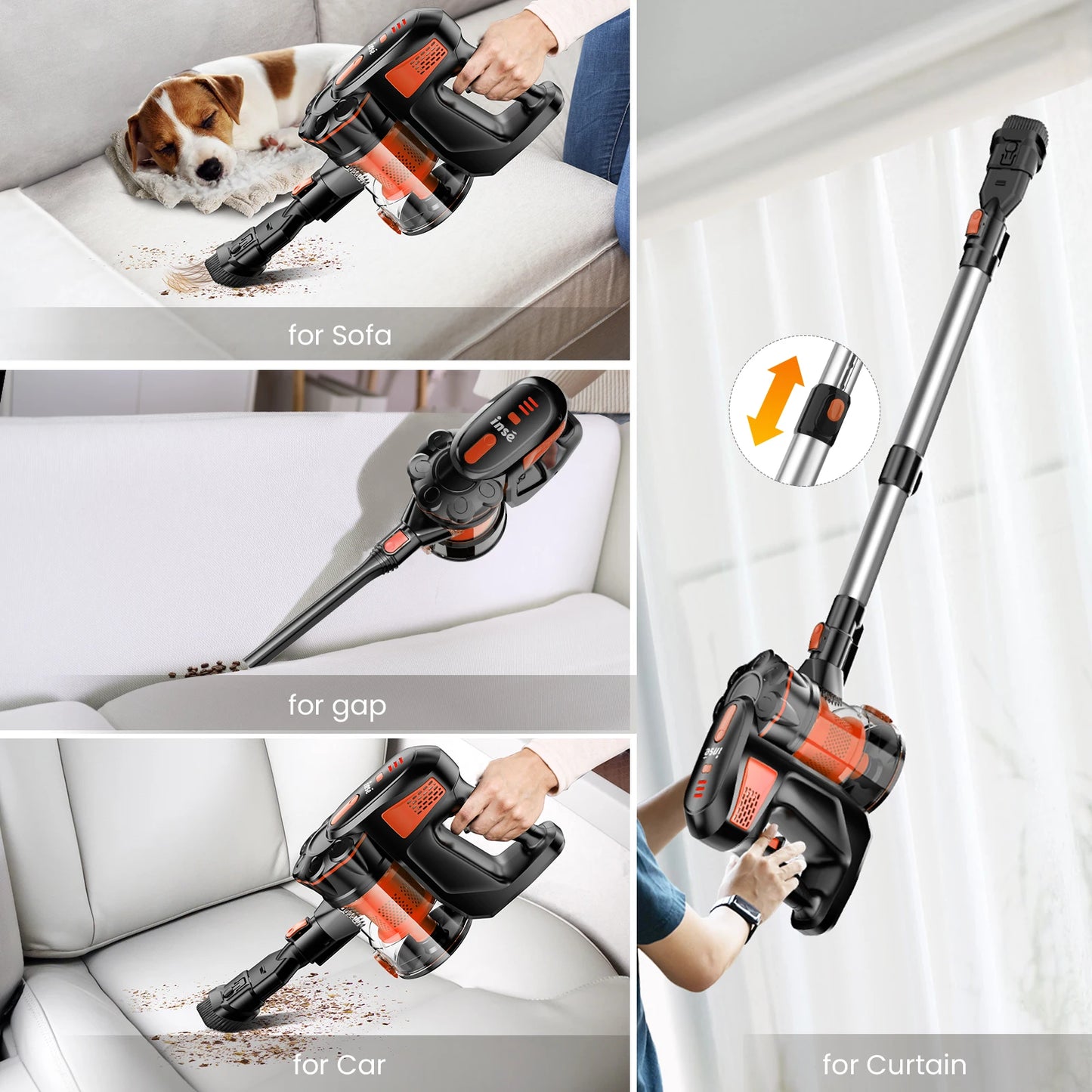 Cordless Stick Vacuum  6-in-1 Lightweight Handheld Vacuum