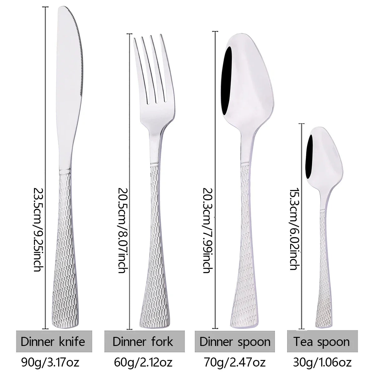 Stainless Steel Dinnerware Set Knife Fork Spoon Dinner Set Kitchen Silver Flatware