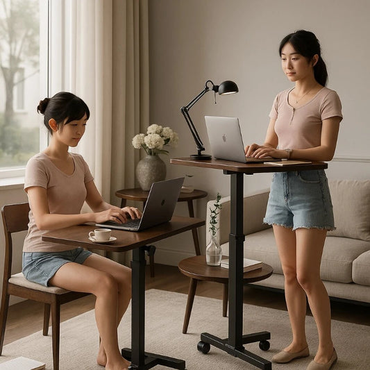 Adjustable Height Computer Desk Movable Small Writing Desk for Home Study Office