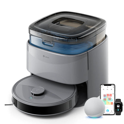 Max Robot Vacuum and Mop Anti-Tangle Brushes, Dual Spinning Mop, Auto Mop Washing
