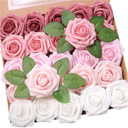 10~100pcs Rose Artificial Flowers Foam Fake Roses Wedding Bouquets Centerpieces