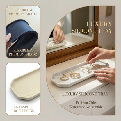 A Silicone Eight-Sided Storage Tray Non-Slip and Resistant to Falls