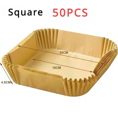 50/100/200Pcs Air Fryer Baking Paper Non-Stick Airfryer Kitchen Accessories