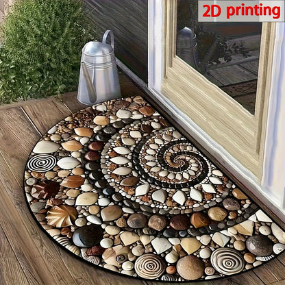 Welcome mat shell pattern non-slip and easy to maintain, perfect for indoor