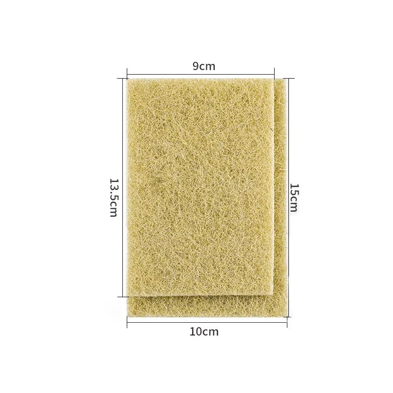10PCS Natural Sisal Microfiber Sponge Kitchen Dishes Cleaning Cloth Eco Friendly Scouring Pad