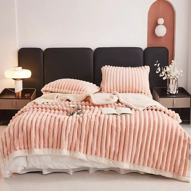 1pc Weighted Fleece Blanket -Soft, Warm, Throw