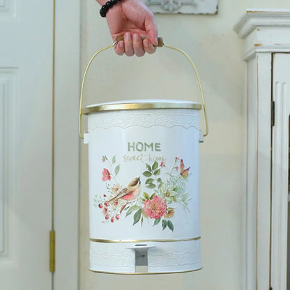 European Style Flower and Bird Outdoor Garden Trash Cans