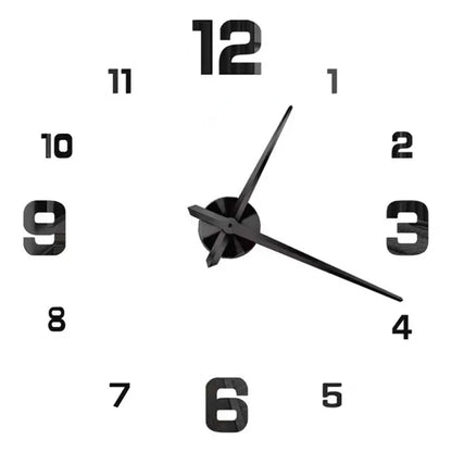 Large 3D Wall Clock Luminous Classic Wall DIY Digital Wall Stickers