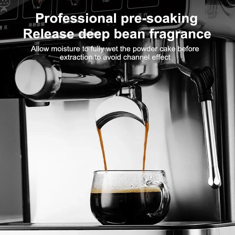 20Bar Espresso Machine with Milk Frothier – Fully Automatic Coffee Maker, Built-in Grinder, Smart Touch Screen