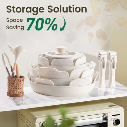 Pots and Pans Set, Nonstick Cookware Set Detachable Handle, Oven Safe